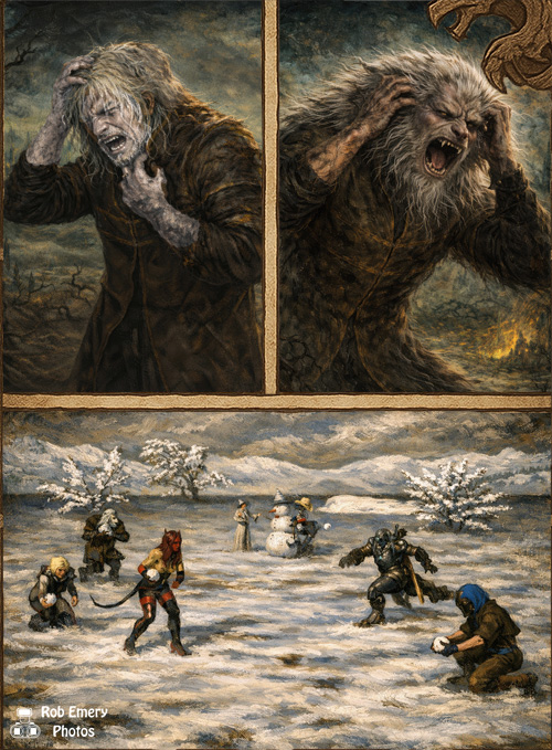 Remy transforming in the Mournland + Snowday!